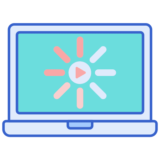 Buffering laptop screen computer icon