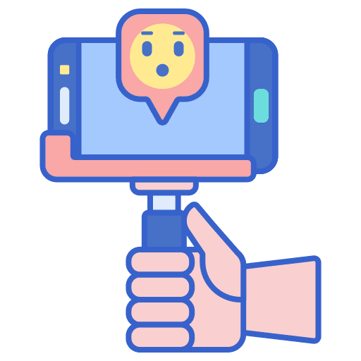 Reaction music and multimedia vlog smartphone icon