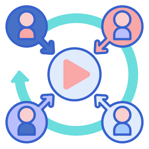 Streaming people users music and multimedia icon