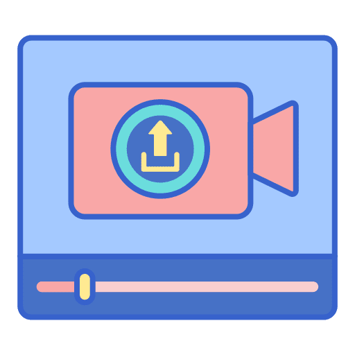 Upload video player camera video icon