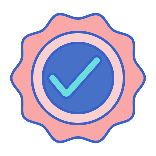 Verified seal quality check icon