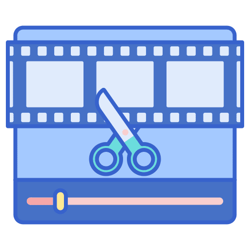 Video edition film editor film editing scissors icon