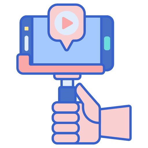 Vlog video camera music and multimedia vlogger icon