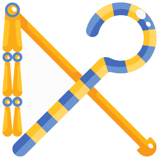 Crook and flail accessory crook and flail egypt icon