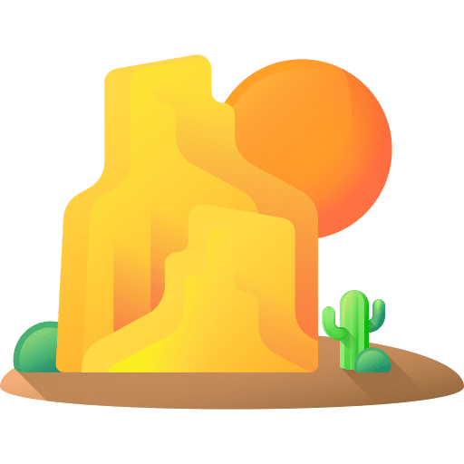 Canyon rocks western nature icon