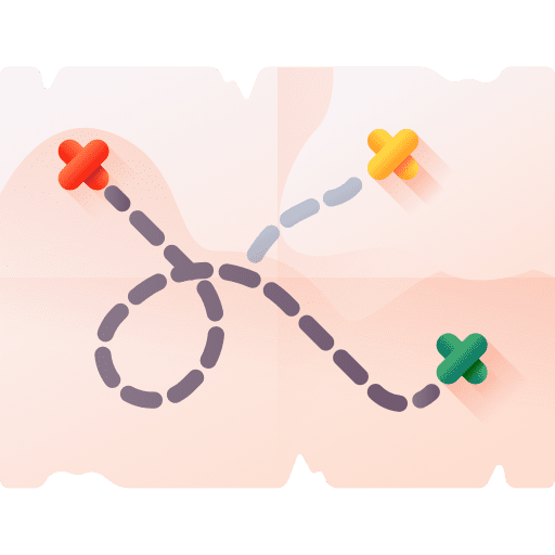 Map orientation location maps and location icon