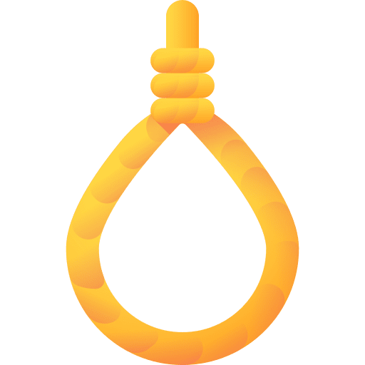 Rope suicide signaling cord icon