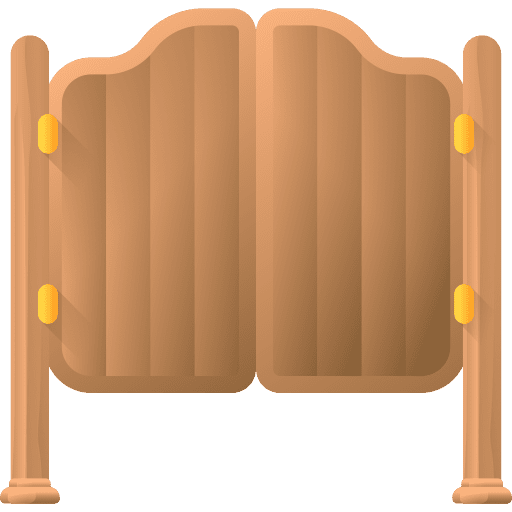 Saloon door furniture and household doors icon