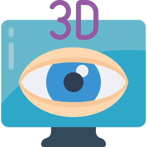 3d monitor eye 3d printer icon