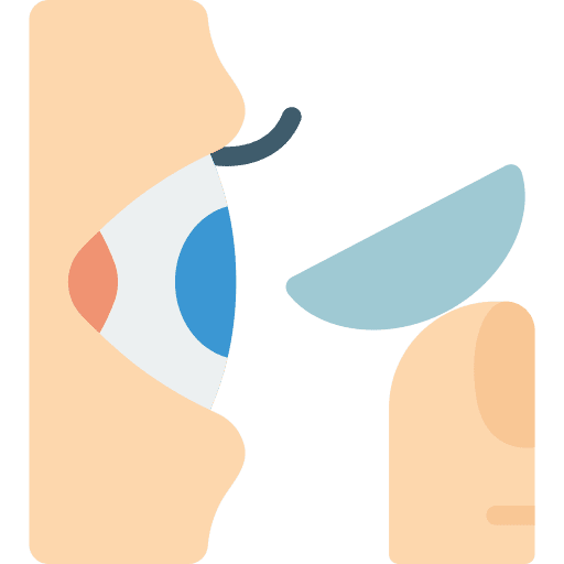 Contact lens healthcare and medical ophthalmology optometrist icon