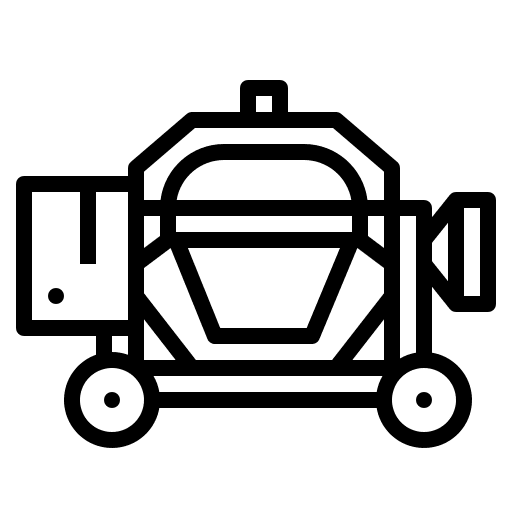 Concrete mixer machine tool construction and tools icon