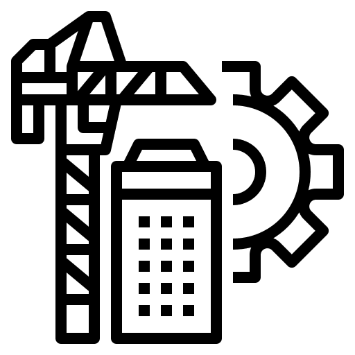 Project management tower building crane icon