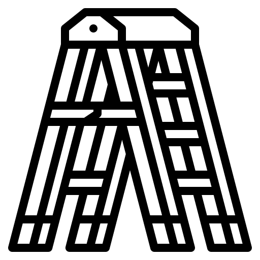 Step ladder equipment tool construction icon