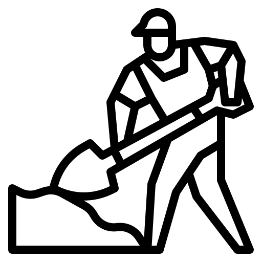 Under construction construction and tools construction tool shovel icon