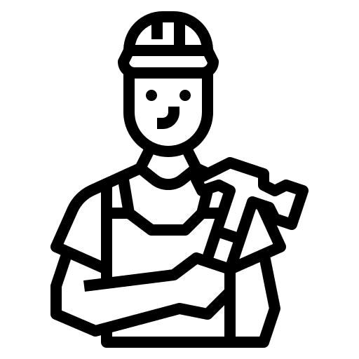 Worker construction and tools handyman technician icon