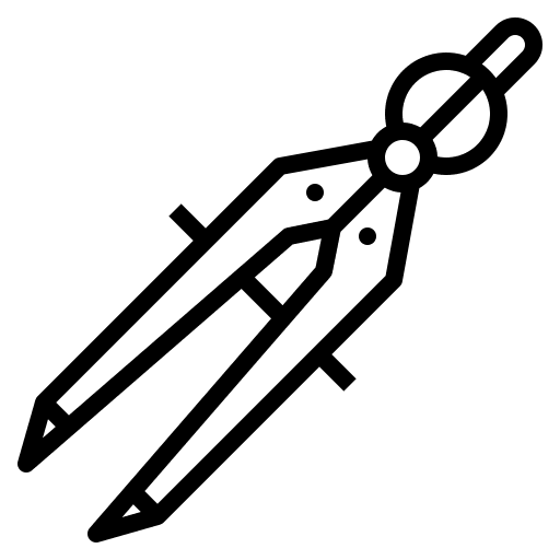 Compass construction tool under construction precision icon
