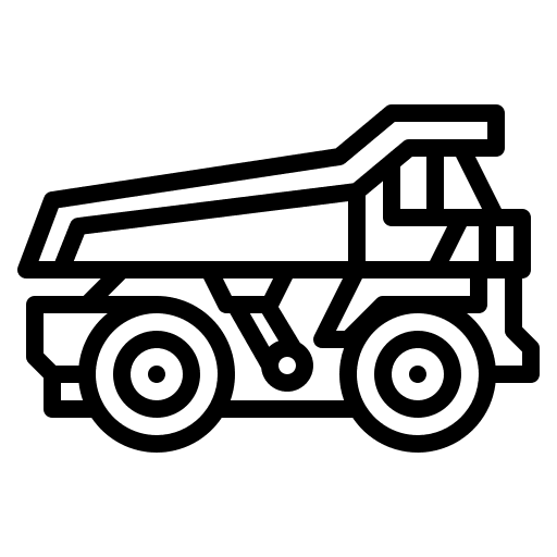 Dump truck construction and tools vehicle under construction icon