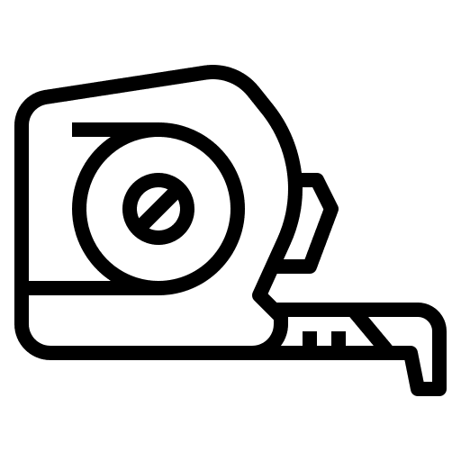 Measuring tape equipment under construction caution icon