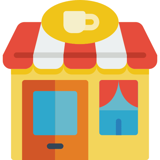 Cafe coffee architecture and city kiosk icon