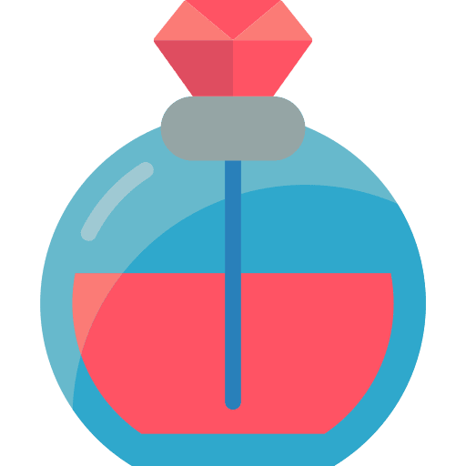 Perfume cosmetic feminine container icon