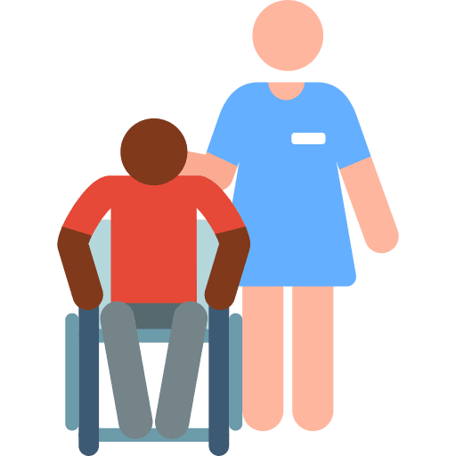 Caregiver wheelchair caregiver old icon