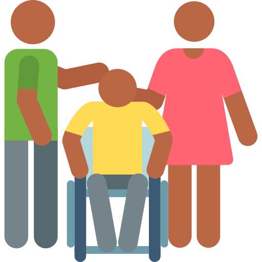 Family wheelchair family son icon