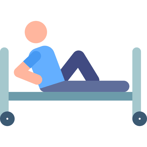 Old patient doctor clinic icon