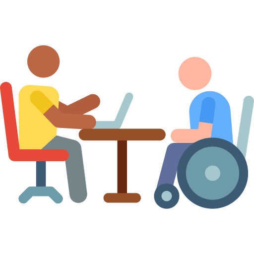 Old wheelchair man people icon