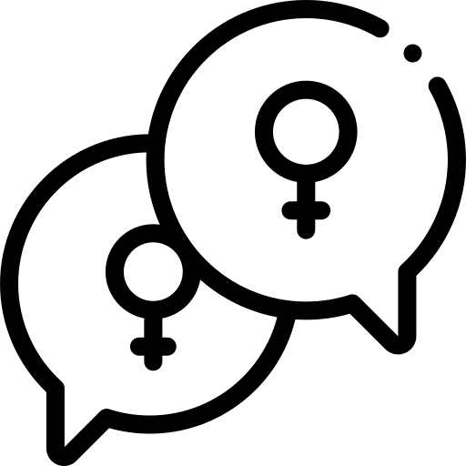 Feminism discussion dialog communications icon