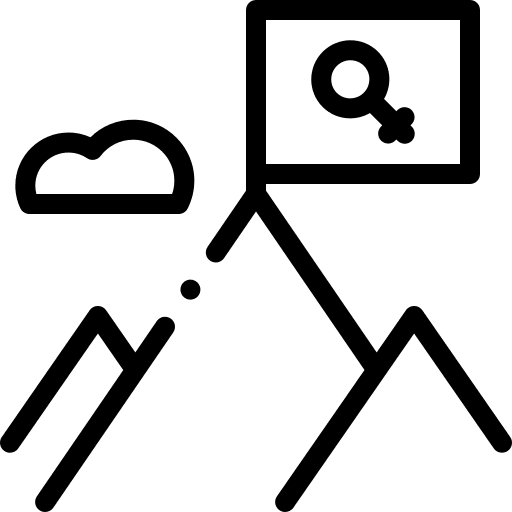 Conquer feminism shapes and symbols mountain icon