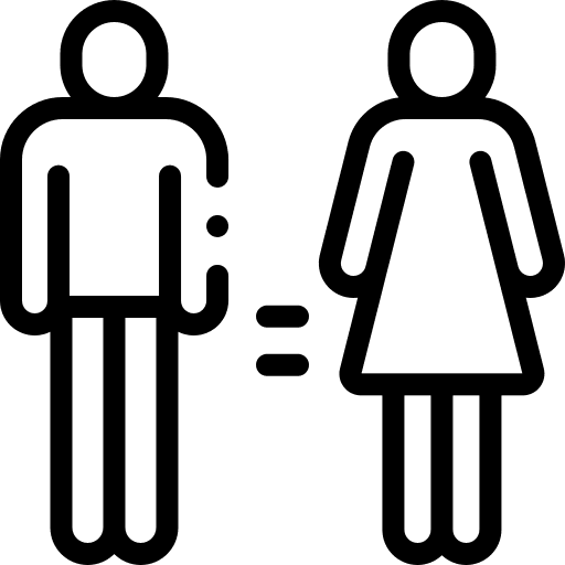 Gender equality empowerment gender vindication icon