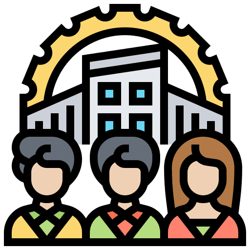 Company user worker professions and jobs icon