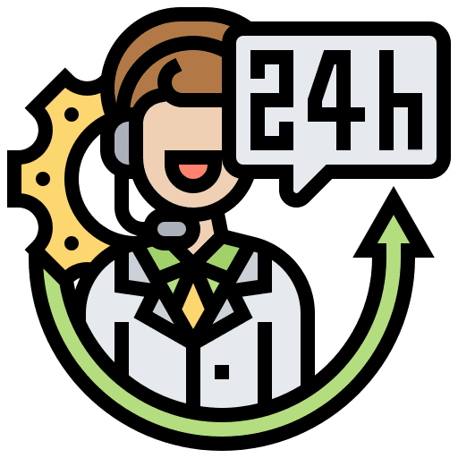 24 hours customer service help general icon
