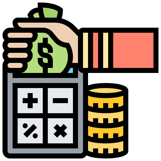 Budget cost payment hands and gestures icon