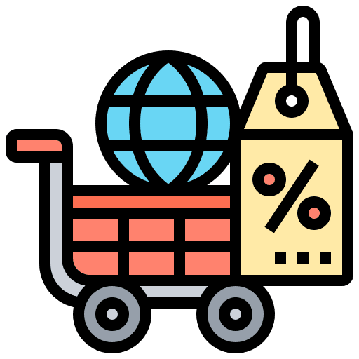Purchasing shopping online online store business and finance icon