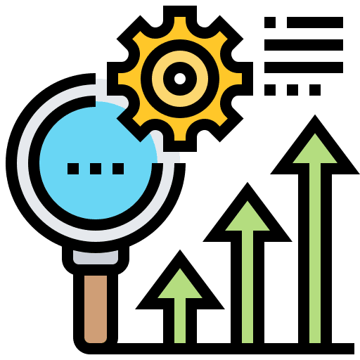 Research business and finance management analysis icon