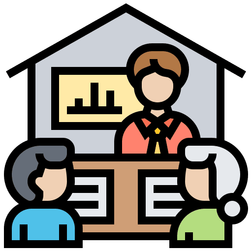 Training lecturer business class meeting icon