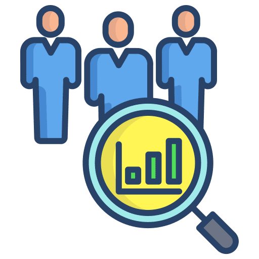 User graph search teamwork icon