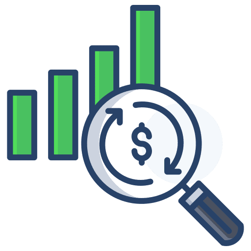 Analytics business and finance analytics search icon