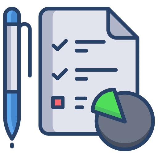 Document pie chart document analytics icon