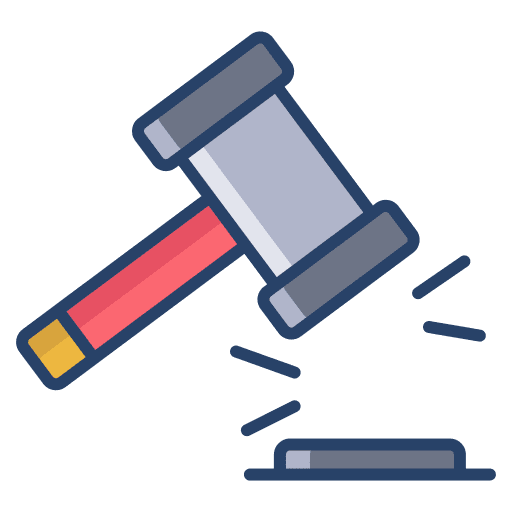 Legal hammer law auction hammer icon