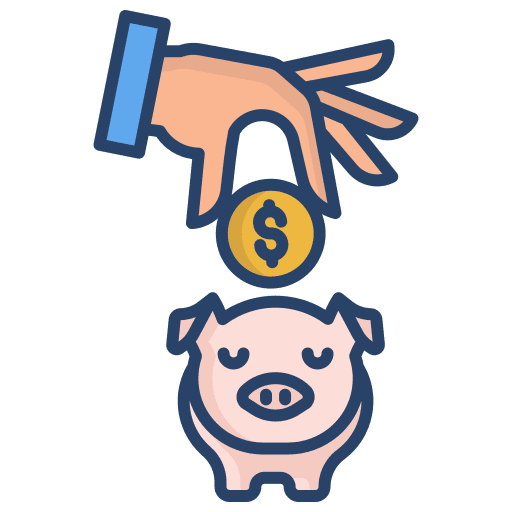 Saving pig piggybank dollar icon