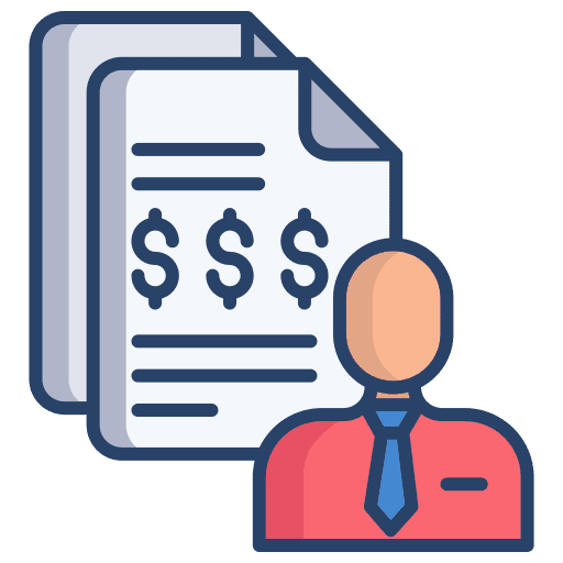 User dollar bank document icon