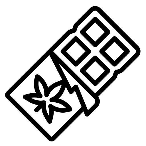 Chocolate bar food and restaurant marijuana chocolate bar icon