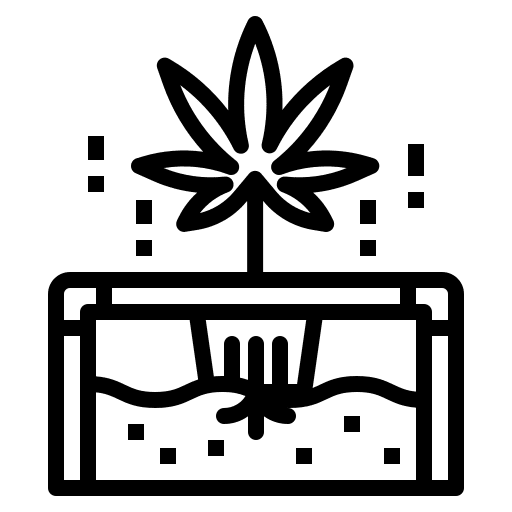 Hydroponic cannabis hydroponic farming and gardening icon