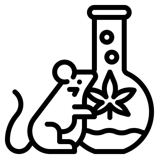 Laboratory mouse science marijuana icon