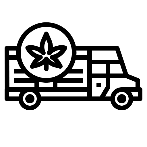 Shipping truck shipping and delivery cannabis truck icon