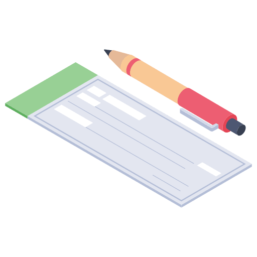 Cheque signature currency money icon