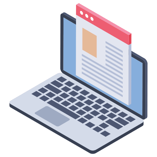 Website content seo and web business and finance laptop icon