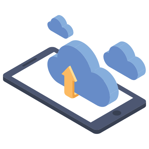Cloud computing smartphone cloud uploading social media icon